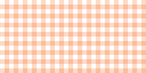 Charming peach and white gingham checker pattern. A warm, seamless, pastel background perfect for autumn, kitchen, packaging, fabric, and sweet aesthetic design projects.