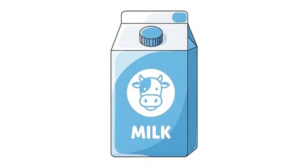 Obraz premium Fresh dairy milk carton illustration, ideal for nutrition, diet, and healthy lifestyle concepts, isolated