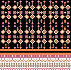 Geometric ethnic roiental seamless line pattern traditional colorful design for bankground, carpet , wallpaper, clothing, wrapping , batik, fabric, vector, illustration, embroidery style