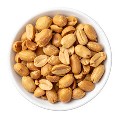 Obraz premium Roasted groundnuts on a white plate isolated white background