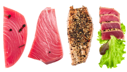 Tuna Steak Rare Slices Ingredient Cuisine Cooking Food Recipe