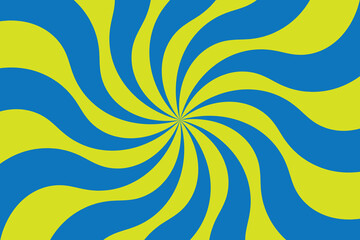 Spiraling Swirl of Yellow and Blue Curves Illustration Design Backdrop