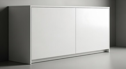 Contemporary white storage unit minimalist interior design statement