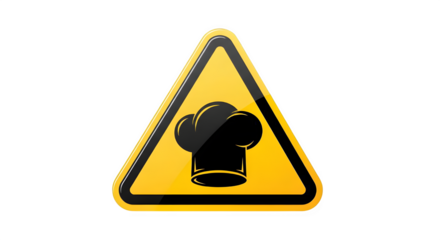 Caution professional chef area warning sign, ensuring safety and hygiene in culinary spaces, alerting to potential kitchen hazards and maintaining food safety standards
