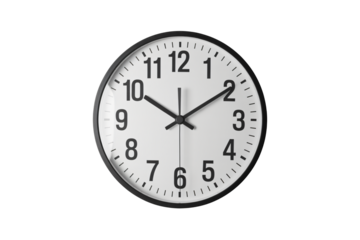 Classic round clock marks the time, manage time effectively