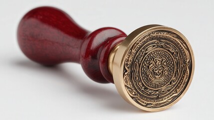 Mini wax seal stamp isolated on white background