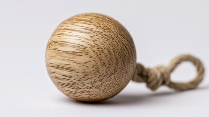 Mini wooden charm orb isolated on white background