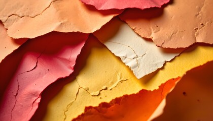 Naklejka premium Abstract Closeup Colorful Textured Torn Paper
