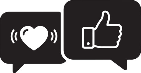 Social Media Engagement Icon Like Love and Share Feedback Symbol for Digital Marketing