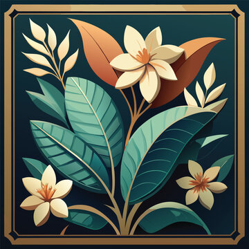 bas relief of exotic tropical flowers and leaves w (2).eps