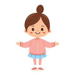 Cute girl waring pink sweeter 