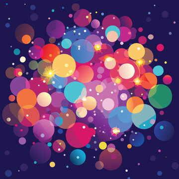 colorful glowing bokeh vector background for holid.eps