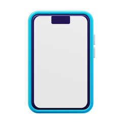 Smartphone 3D icon in minimal white and blue design, great for mobile UI and technology concepts. stylized 3D icon artwork