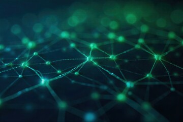 Collaborative Workflow Visualization Abstract visualization of glowing interconnected nodes and flowing lines, representing a dynamic digital network. Geometric shapes and energetic lines create a