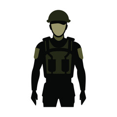 vector illustration of a soldier with a gun