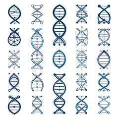 Science of Life Diverse DNA Strand Illustrations for Scientific Applications and Research