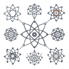 Intricate Science Diagram with Circular and Geometric Designs for Educational and Conceptual Use