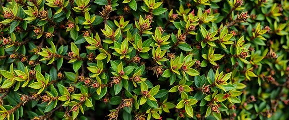Dense, thorny bush with vibrant green leaves and small, prickly branches,  rustic,  wild