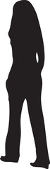 Woman Silhouette Vector, Isolated on White
