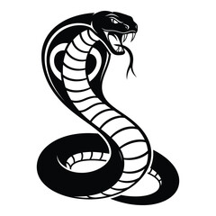 Fierce cobra snake emblem ready to strike symbol of power and danger silhouette