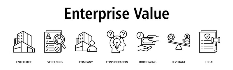 Enterprise Value banner web icon vector illustration concept with icon of enterprise, business, organization, market value, corporate identity, strategy
