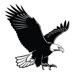 Majestic bald eagle in flight symbolizing freedom and strength powerful raptor bird art silhouette