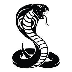 Fierce cobra snake silhouette emblem for tattoos and graphic designs silhouette