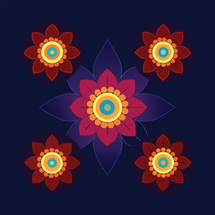 four glowing mandalas on dark festive backdrop  (1).eps