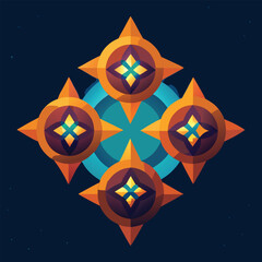 four glowing mandalas on dark festive backdrop  (2).eps