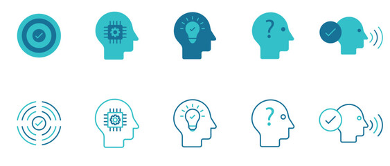 Critical Thinking icon set. Vector and illustrator