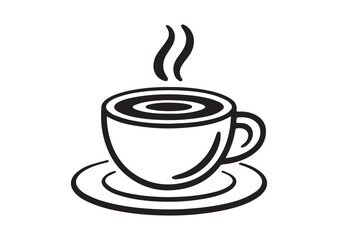 Obraz premium Coffee and cream Line art vector