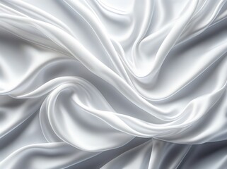 Obraz premium White satin fabric with soft folds and elegant shiny texture