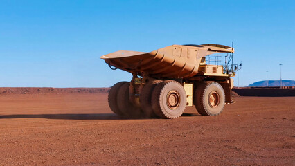 Obraz premium Construction machinery working in open pit mine