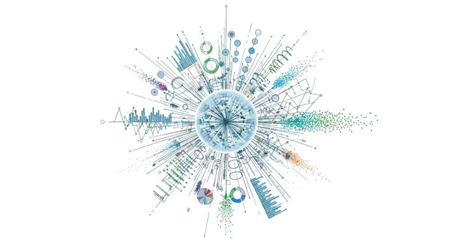 Stunning data visualization showcases complex analytics and insights, perfect for modern business presentations and reports revealing trends and forecasts