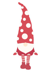 クリスマス用の北欧の妖精トムテを座らせることができるベクターイラスト