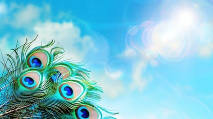 Iridescent Peacock Beauty: Close-Up Macro Shots of Colorful Feathers&mdash;Bright Blue/Green Plumes, Eye Patterns & Tail Details for Nature Art