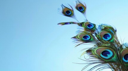 Iridescent Peacock Beauty: Close-Up Macro Shots of Colorful Feathers&mdash;Bright Blue/Green Plumes, Eye Patterns & Tail Details for Nature Art