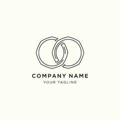 Interlocking Geometric Rings Logo Design for Company Branding.
