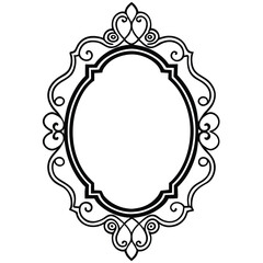 gothic filigree border  ornate mirror outline  det (1).eps