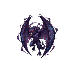 pixel art gargoyle demon winged monster dark evil creature design