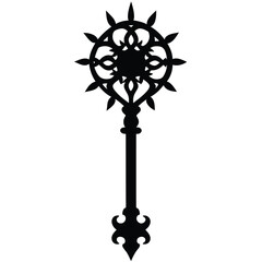 Obraz premium gothic key with intricate design silhouette illus.eps