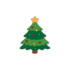 Colorful Christmas tree vector illustration