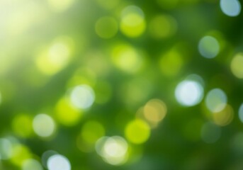 Fototapeta premium Vibrant Green Bokeh Background with Soft Natural Light, Creating an Abstract and Serene Nature Backdrop