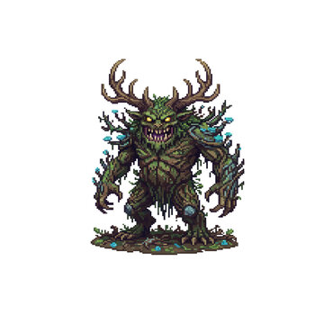 pixel art treant monster forest spirit guardian creature character design