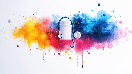 World No Smoking Day Vector With Hands, Stethoscope And Blue Ribbon On White Background