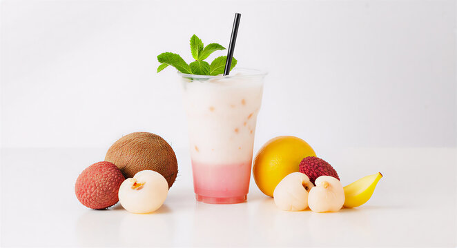 fruit smoothie with banana and kiwi