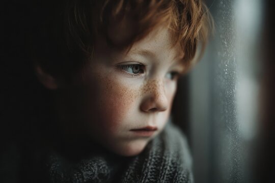 Image of a sorrowful young boy