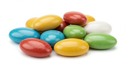jordan almonds sugar-coated dragees on a white background for sweets and dessert themes