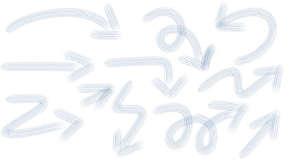 Fototapeta premium Hand-Drawn Doodle Arrows Set in Various Directions