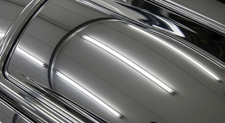 Chrome reflections creating an abstract industrial background visual
